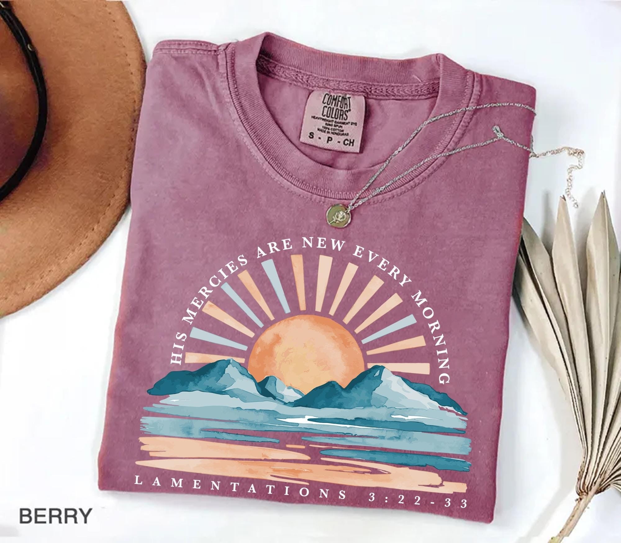 Comfort Colors® Religious Shirt, Christian Shirt, Inspirational Clothing, Faithful Shirt, Bible Verse Tee, His Mercies Are New Every Morning